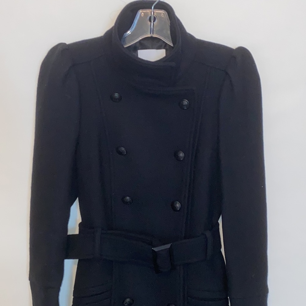 NWOT Mango Wool Puffed Shoulder Structured Coat - Picture 8 of 10